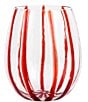 VIETRI Nuovo Stripe Stemless Wine Glass, Color:Red - Image 1