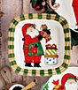 VIETRI Old St. Nick Small Rimmed Teddy Bear Square Platter - Image 2