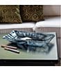 VIETRI Onda Collection Glass Gray Rectangular Tray - Image 3