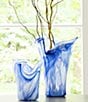 VIETRI Onda Glass Cobalt Large Vase, Color:Cobalt - Image 2