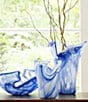 VIETRI Onda Glass Cobalt Large Vase, Color:Cobalt - Image 3