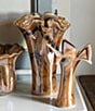 VIETRI Onda Glass Tortoise Shell Collection Short Sculptural Vase - Image 3