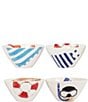 VIETRI Rivera Assorted Cereal Bowls, Set of 4, Color:White - Image 1