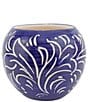 VIETRI Rustic Garden Collection Blue Scroll Round Cachepot, Color:Blue - Image 1