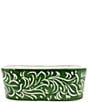 VIETRI Rustic Garden Collection Dark Green Scroll Oval Planter, Color:Dark Green - Image 1