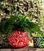VIETRI Rustic Garden Collection Red Scroll Cachepot, Color:Red - Image 2