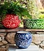 VIETRI Rustic Garden Collection Red Scroll Cachepot, Color:Red - Image 3