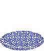 Color:Blue - Image 1 - Santorini Flower Narrow Oval Platter
