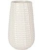 VIETRI Tessere Basketweave Tall Vase, Color:White - Image 1
