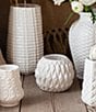 VIETRI Tessere Basketweave Tall Vase, Color:White - Image 2