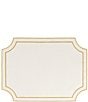 VIETRI Tessuti Rectangular Placemats with Stitching, Set of 4, Color:White/Gold - Image 1
