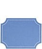 VIETRI Tessuti Rectangular Placemats with Stitching, Set of 4, Color:Blue - Image 1