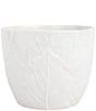 VIETRI Viva Garden Embossed Leaves Cachepot, Color:White - Image 1