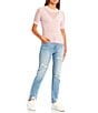 Color:Light Wash - Image 3 - High Rise Distressed Straight Jeans