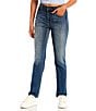 Color:Medium Wash - Image 1 - High Rise Straight Jeans
