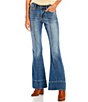 Color:Medium Wash - Image 1 - Jeans Marley Mid Rise Front Seam Detail Flare Jeans