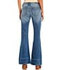 Color:Medium Wash - Image 2 - Jeans Marley Mid Rise Front Seam Detail Flare Jeans