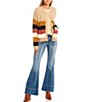 Color:Medium Wash - Image 4 - Jeans Marley Mid Rise Front Seam Detail Flare Jeans