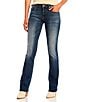 Color:Dark Wash - Image 1 - Mid Rise Whiskered Bootcut Jeans