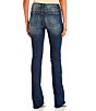 Color:Dark Wash - Image 2 - Mid Rise Whiskered Bootcut Jeans