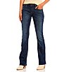 Color:Dark Wash - Image 1 - Mid Rise Bootcut Jeans