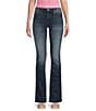 Color:Dark Wash - Image 1 - Mid Rise Whiskered Bootcut Jeans