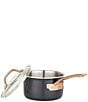 Color:Black/Copper - Image 2 - 3-Ply Black and Copper Saucepan with Glass Lid