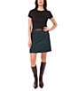 Vince Camuto Woven A-Line Coordinating Mini Skirt, Color:Forest Night - Image 3