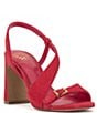 Color:Glamour Red - Image 1 - Adesie Suede Dress Sandals