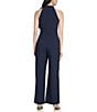 Color:Navy - Image 2 - Sleeveless Bow Tie Mock Neck Jumpsuit