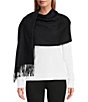 Vince Camuto Box Check Weave Solid Feather Soft Scarf Wrap - Image 4