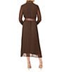 Vince Camuto Button Down Collar Long Sleeve Chiffon Trim Dress - Image 2