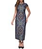 Vince Camuto Cap Sleeve Printed Midi Dress - Image 1