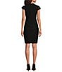 Vince Camuto Cap Sleeve Wrap Lace V-Neck Sheath Dress, Color:Black - Image 2