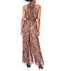 Vince Camuto Chiffon Halter Neck Sleeveless Jumpsuit, Color:Rich Taupe - Image 2