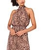 Vince Camuto Chiffon Halter Neck Sleeveless Jumpsuit, Color:Rich Taupe - Image 3