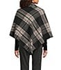 Vince Camuto Classic Plaid Whipstitch Triangle Cape Wrap, Color:Black Neutral - Image 2