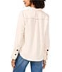 Vince Camuto Contrast Stitching Collared Button Down Top, Color:Soft Cream - Image 2