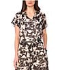 Vince Camuto Coordinating Split Round Neck Flutter Sleeve Tie Front Blouse, Color:Rich Black - Image 1