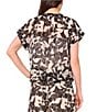 Vince Camuto Coordinating Split Round Neck Flutter Sleeve Tie Front Blouse, Color:Rich Black - Image 2