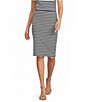 Vince Camuto Coordinating Striped Pull On Midi Pencil Skirt - Image 1