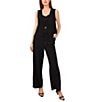 Vince Camuto Coordinating V Neck Sleeveless Tie Front Vest, Color:Rich Black - Image 3