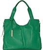 Color:Emerald - Image 1 - Corla Leather Gold Tone Shoulder Bag
