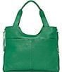 Color:Emerald - Image 2 - Corla Leather Gold Tone Shoulder Bag