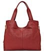 Color:Scarlet - Image 2 - Corla Leather Gold Tone Shoulder Bag