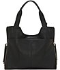 Color:Black - Image 2 - Corla Leather Gold Tone Shoulder Bag