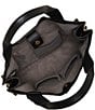 Color:Black - Image 3 - Corla Leather Gold Tone Shoulder Bag