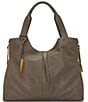 Color:Morel - Image 1 - Corla Leather Gold Tone Shoulder Bag