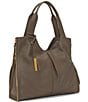 Color:Morel - Image 4 - Corla Leather Gold Tone Shoulder Bag