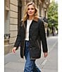 Vince Camuto Cotton Touch Diamond Quilt Down Point Collar Water Resistant Barn Coat, Color:Black - Image 5